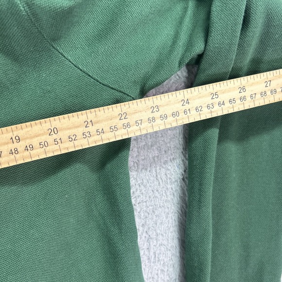 Ralph Lauren Polo Shirt Mens Large Green White Big Pony Long Sleeve Rugby Custom - Picture 7 of 7